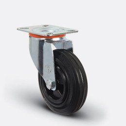 ROULETTE CAOUTCHOUC PIVOT JANTE POLY-200X50MM-EMES
